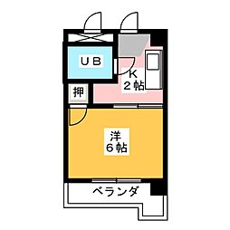 マルジンマンション 1Kの間取図画像