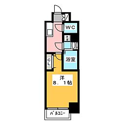エスリード上前津ツヴァイテ 1Kの間取図画像