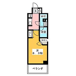 パークアクシス名古屋山王 1Kの間取図画像