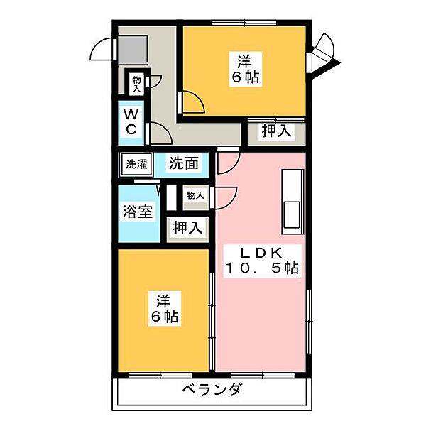 ポニーヒル長久手Ｂ棟 ｜愛知県長久手市杁ケ池(賃貸マンション2LDK・3階・54.00㎡)の写真 その2