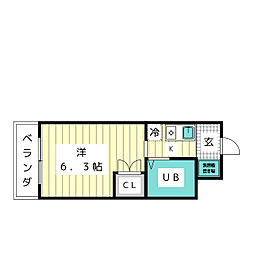 ピュアハウス ワンルームの間取図画像