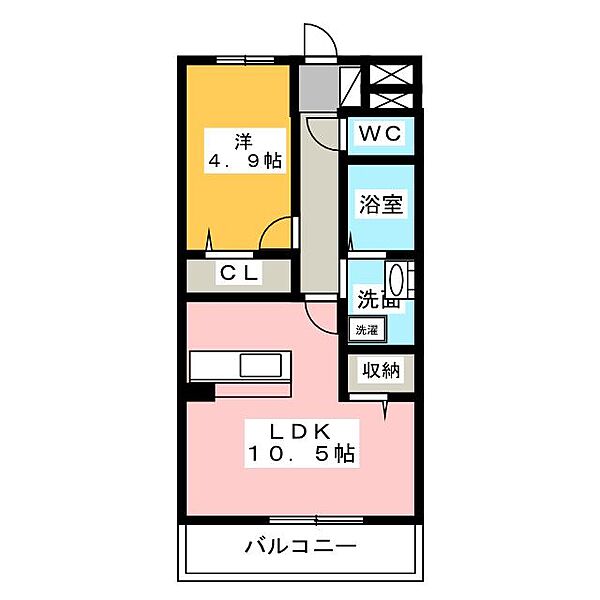 アクア　フェルト　Ｋ ｜愛知県長久手市平池(賃貸アパート1LDK・2階・41.40㎡)の写真 その2