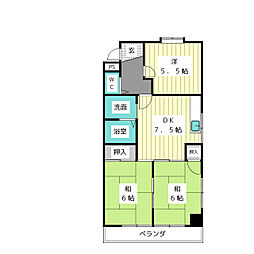メゾン神の木 3DKの間取図画像