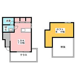 コレクション本郷 1階ワンルームの間取り