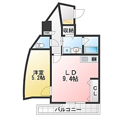 仮称)藤見が丘プロジェクト 1LDKの間取図画像