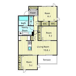 グランヴィラ社台 3LDKの間取図画像