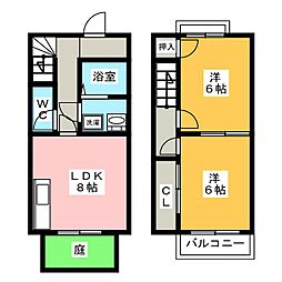 プレザント柳 2LDKの間取図画像