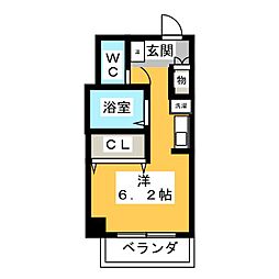 プロクシィスクエア藤見ヶ丘 ワンルームの間取図画像