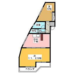 ビラ稲垣 2DKの間取図画像