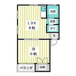 ちんから峠 1LDKの間取図画像