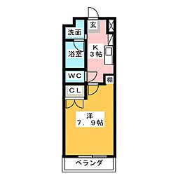 シテイライフ望が丘 1Kの間取図画像