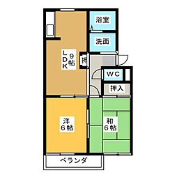 フォーシーズン平池 2LDKの間取図画像