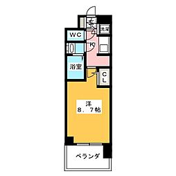 ラドゥセール本郷 1Kの間取図画像