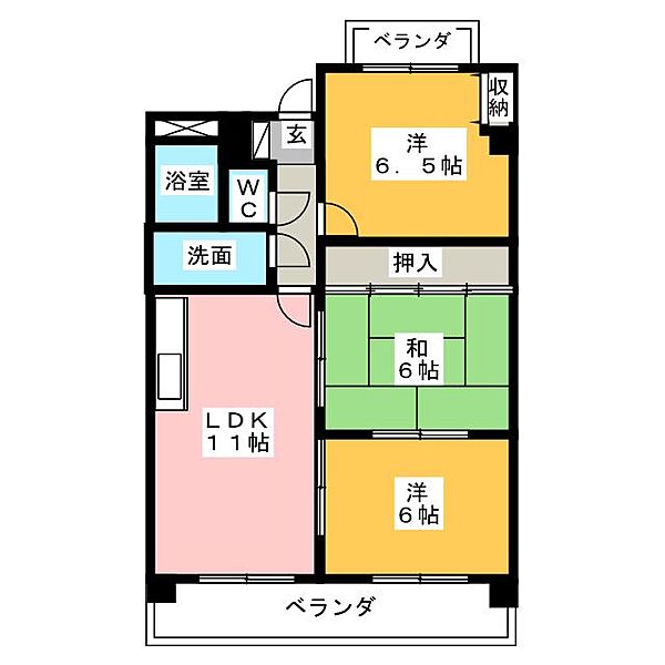 第3寺尾ビル ｜愛知県名古屋市守山区今尻町(賃貸マンション3LDK・3階・70.21㎡)の写真 その2