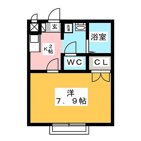 アンプルールブワ虹 ｜愛知県名古屋市守山区小幡中３丁目(賃貸アパート1K・2階・26.20㎡)の写真 その2