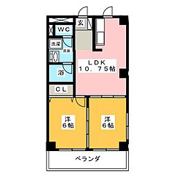 メゾン大橋3 2LDKの間取図画像