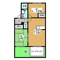 ディアス北山 2LDKの間取図画像