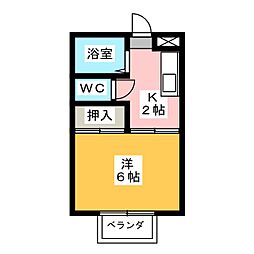 ピレニイワン 1Kの間取図画像
