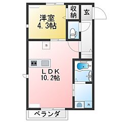 ザ・レジデンス白沢B 1LDKの間取図画像