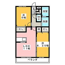 タクティス 2LDKの間取図画像
