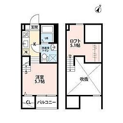 StZUCCA 1Kの間取図画像