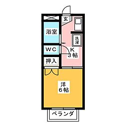 シティシャトレ 1Kの間取図画像