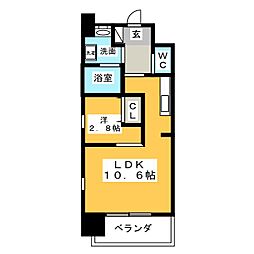 アヴァンコンティア小幡 1LDKの間取図画像