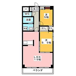 マーヴェラス 2LDKの間取図画像