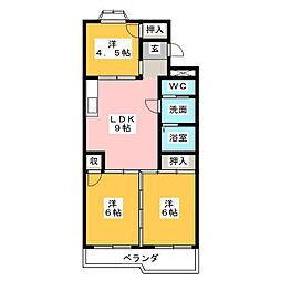 グリーンハイツ中新田 3LDKの間取図画像