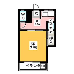 アネックス矢田橋北 1DKの間取図画像
