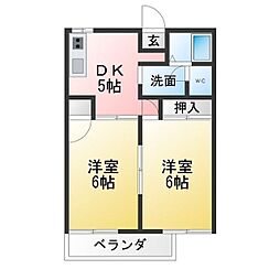 ジュネス喜多山 2Kの間取図画像
