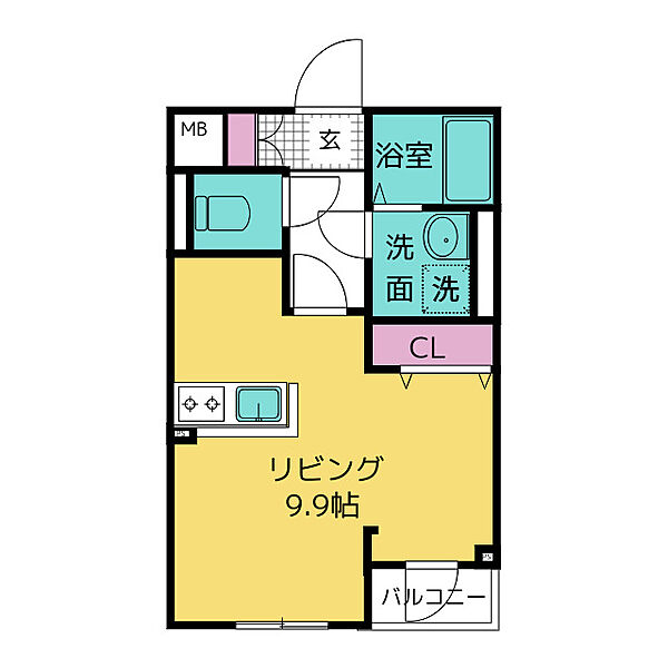 エムズハウス鳴海 406｜愛知県名古屋市緑区鳴海町字宿地(賃貸マンション1R・4階・27.89㎡)の写真 その2