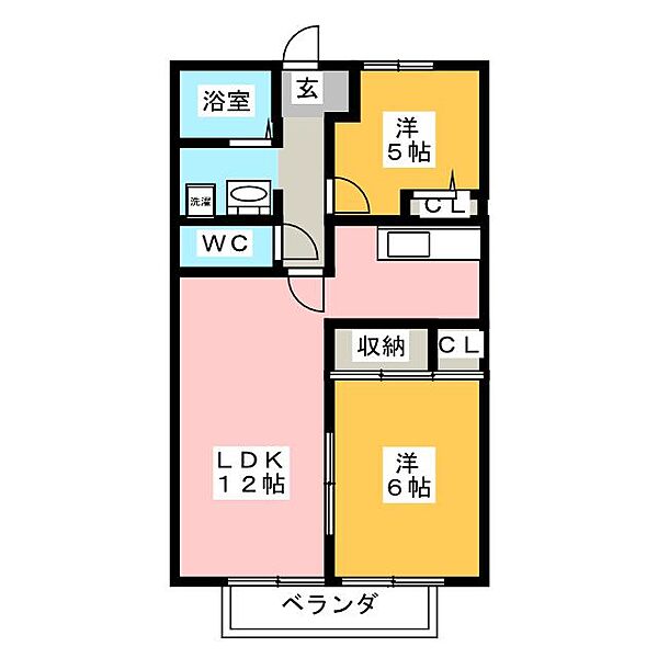 クレール樹木 ｜愛知県名古屋市緑区桶狭間(賃貸アパート2LDK・2階・52.81㎡)の写真 その2