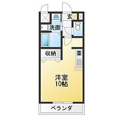 セントヒルズファースト ワンルームの間取図画像