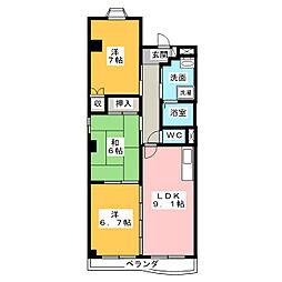 ヴィアーレ緑ケ丘 3LDKの間取図画像
