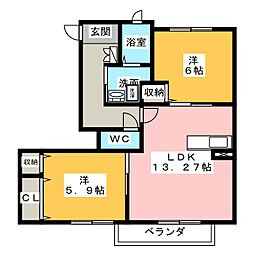 ヴィラ・ルーチェB 2LDKの間取図画像