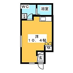 グリュック鳴海 1Kの間取図画像