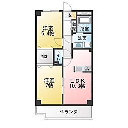 グランメール37 2LDKの間取図画像