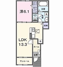 サンヒルズ青山 1LDKの間取図画像