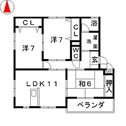 HSハイツ 3LDKの間取図画像