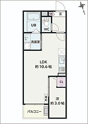 Jack urasatoIV 1LDKの間取図画像