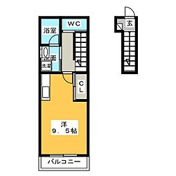 セレクトヒルズ ワンルームの間取図画像