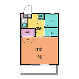 ナルミハイツ緑 1Kの間取図画像