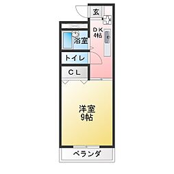 ヒルトップ 1DKの間取図画像
