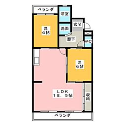 フィラアルタ左京山 2LDKの間取図画像