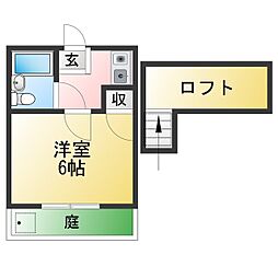 リベルテ左京山 1Kの間取図画像
