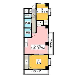 岩室ビル 2LDKの間取図画像