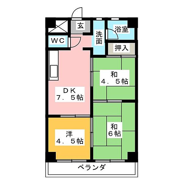 コーラルまるさんビル ｜愛知県名古屋市港区名港１丁目(賃貸マンション3DK・3階・52.78㎡)の写真 その2