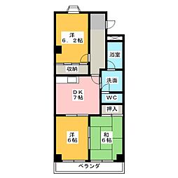 ハイツ・エスポアール 3DKの間取図画像