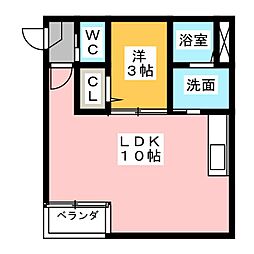 Warren juichiyaI 3階1LDKの間取り